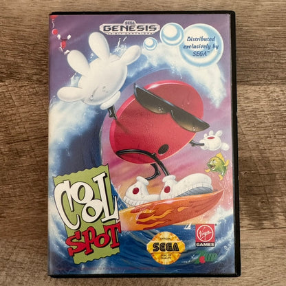 Cool Spot (Sega Genesis, 1993) Complete W/Case, Game & Manual Very Clean!