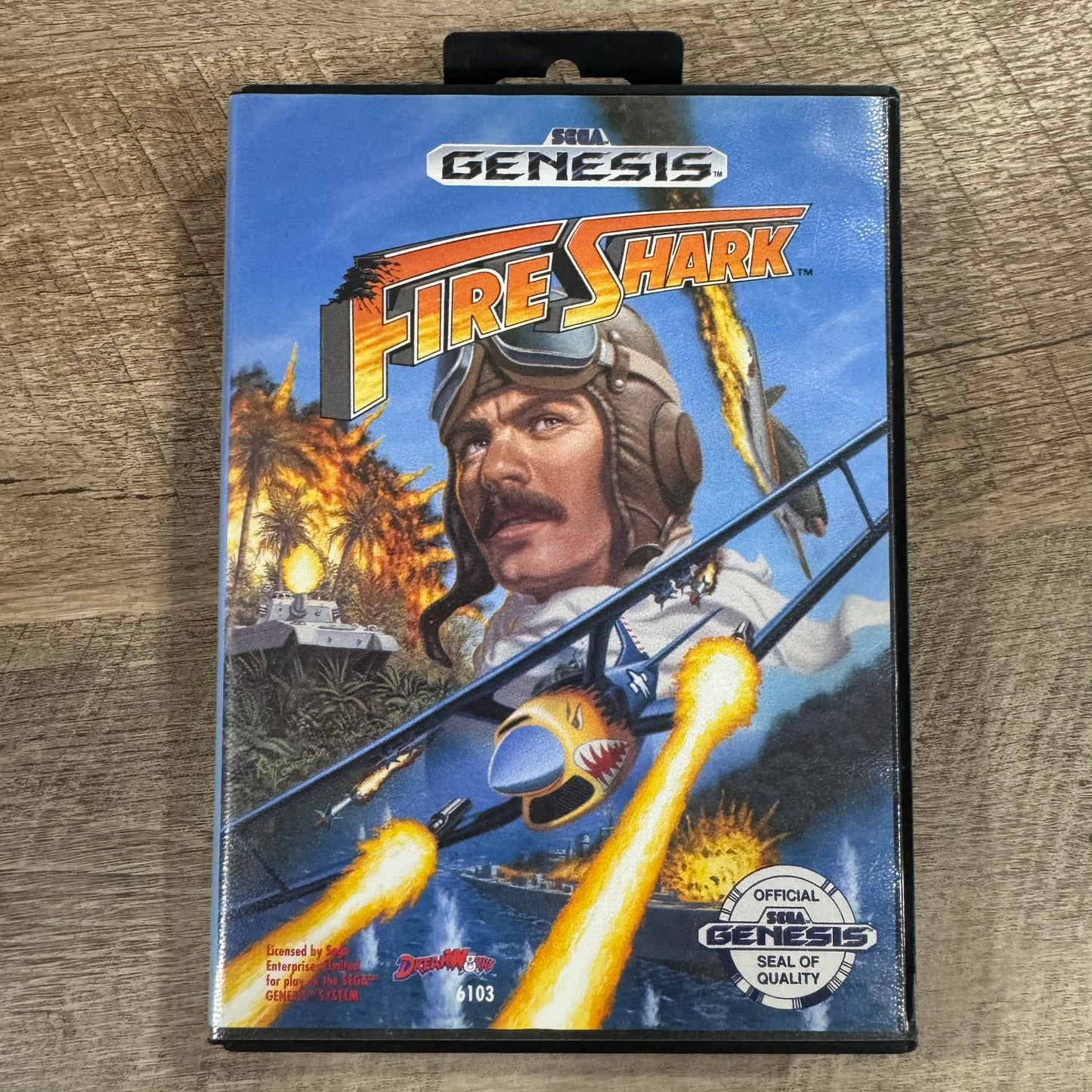 Fire Shark (Sega Genesis, 1990) CIB W/ Near Mint Manual, Cart, Case & Art!