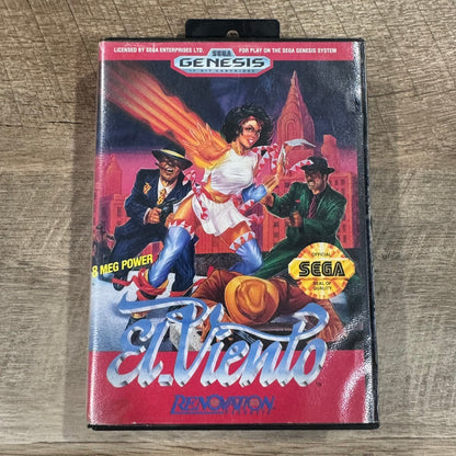 El Viento (Sega Genesis, 1991) Renovation W/ Amazing Cart, Case & Art! CLEAN!