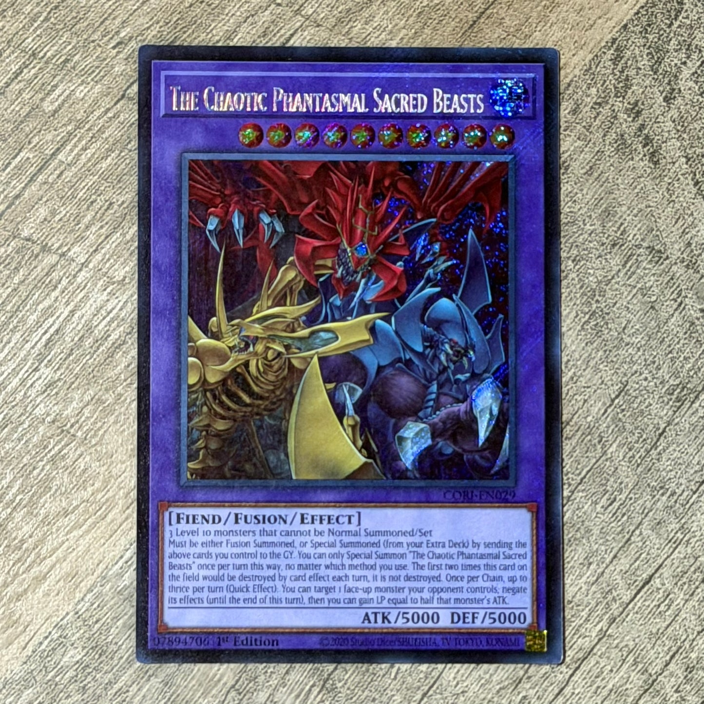 The Chaotic Phantasmal Sacred Beasts (CORI-EN029, Yugioh! TCG)