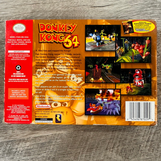Donkey Kong 64 (Nintendo 64, 1999) N64 No Pak!Beautiful Manual, Box And Game!🔥