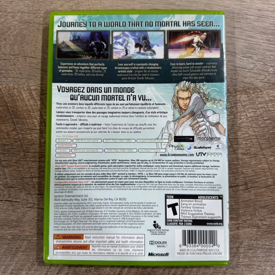 El Shaddai: Ascension of The Metatron (Microsoft Xbox 360, 2011) CIB W/Mint Disc