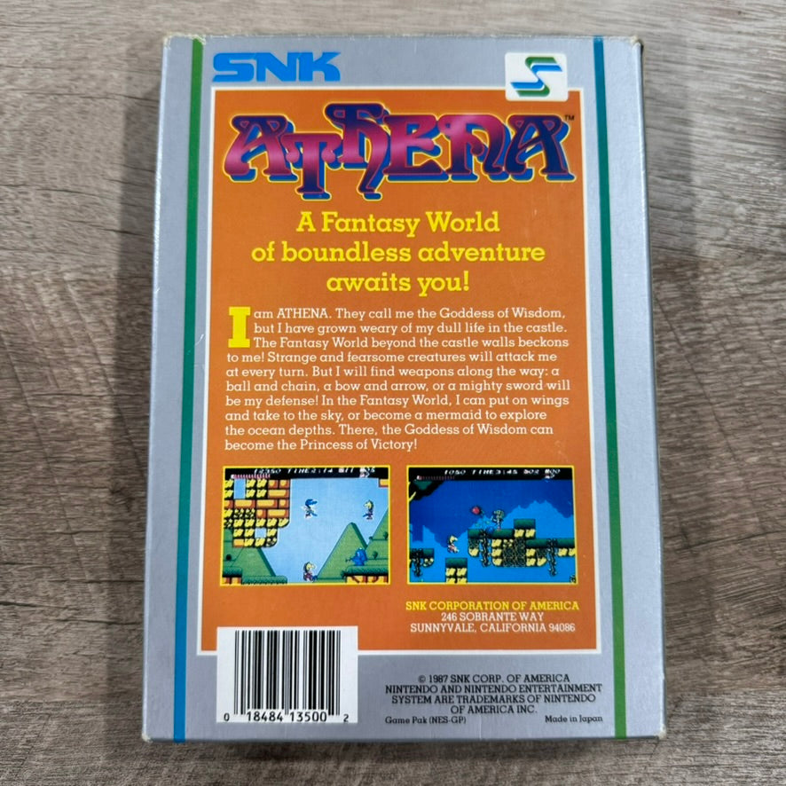 Athena (Nintendo NES, 1987) Crispy Clean CIB W/ Box, Game & Manual!💎