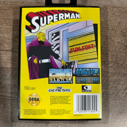 Superman (Sega Genesis, 1992) Sun Soft Complete W/ NM Manual, Cart & Art!