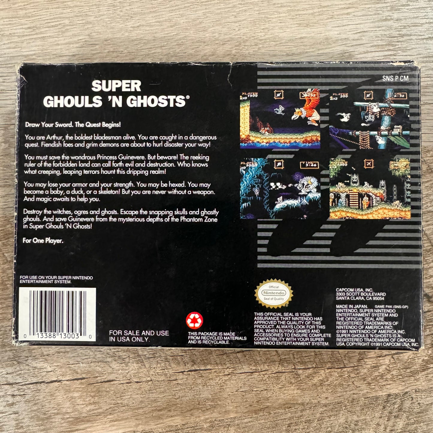Super Ghouls ‘N Ghosts (Super Nintendo, SNES 1999) W/Game Box & Manual🔥Capcom🔥
