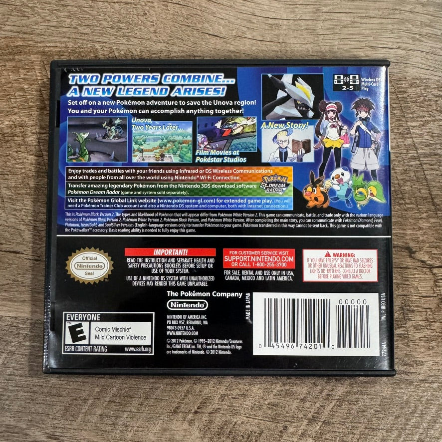Pokemon Black Version 2 (Nintendo DS, 2012) CIB & Tested/Working UGLY CART! READ