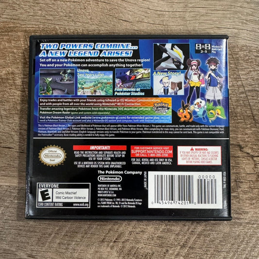 Pokemon Black Version 2 (Nintendo DS, 2012) CIB & Tested/Working UGLY CART! READ