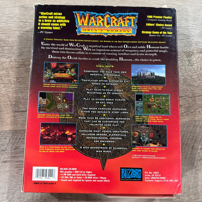 WarCraft: Orcs & Humans (Blizzard PC, 1996) CD-ROM BIG BOX 📦 PC Game