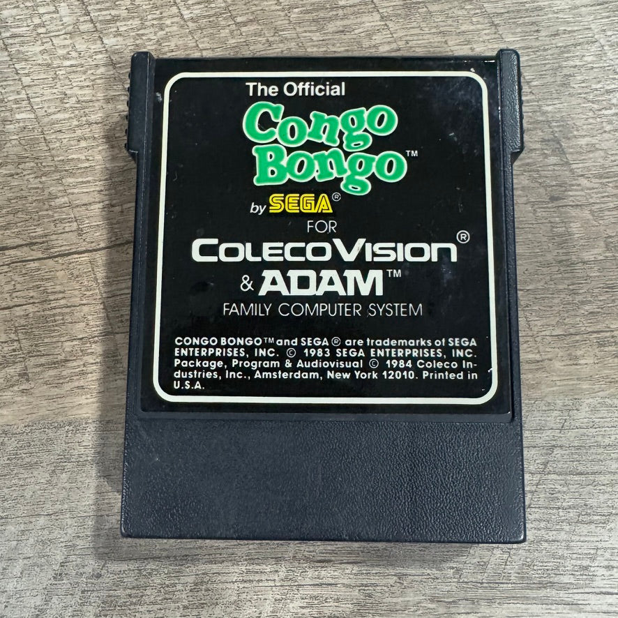 CongoBongo (ColecoVision, 1984) Very Clean CART ONLY! Beautifil Label & Pins!