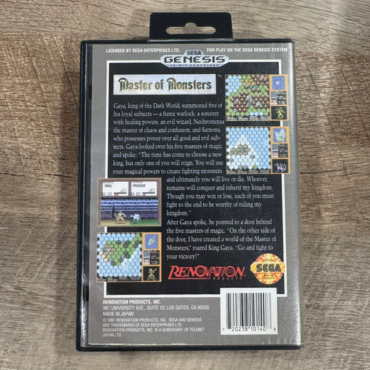 Master of Monsters (Sega Genesis, 1991) W/ NEAR MINT Case, Cart & Art! Beauty!
