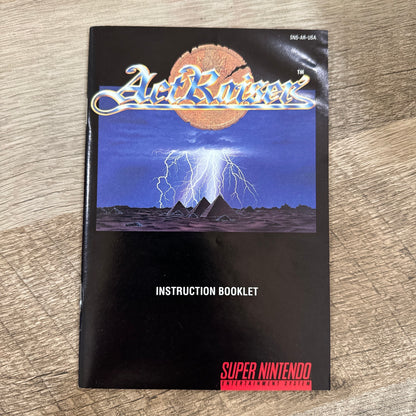 Actraiser Super Nintendo SNES Enix Complete CIB Rare Poster manual inserts MINT