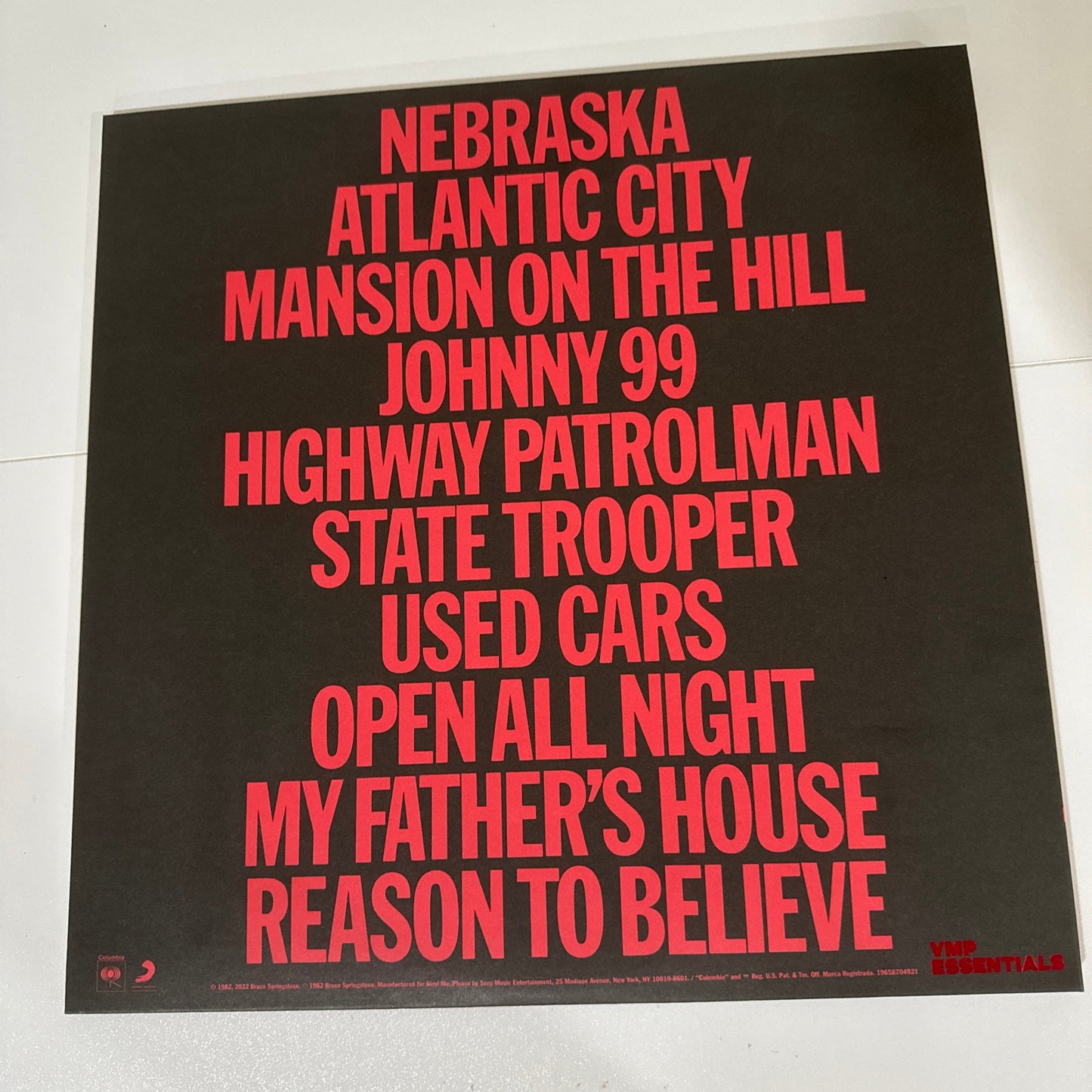 VMP Bruce Springsteen Nebraska Limited Edition “180g Black Smoke” Vinyl