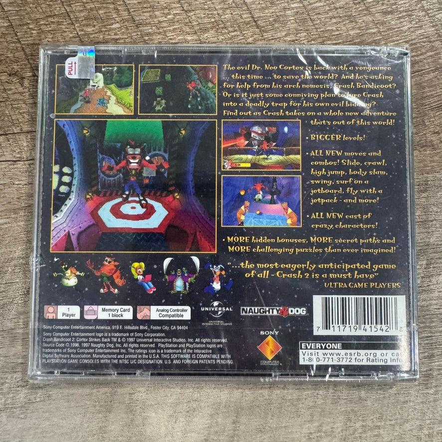 Crash Bandicoot 2 Cortex Strikes Back (GH)(PlayStation 1, PS1 2000) Brand New!