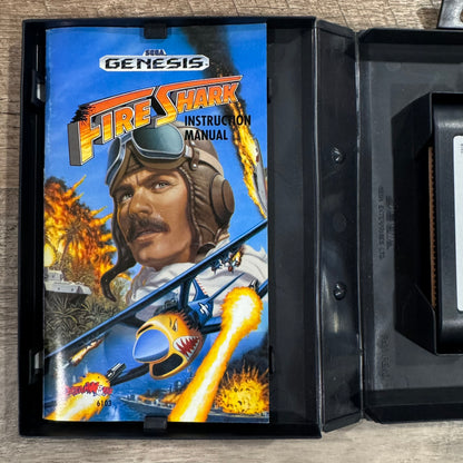 Fire Shark (Sega Genesis, 1990) CIB W/ Near Mint Manual, Cart, Case & Art!