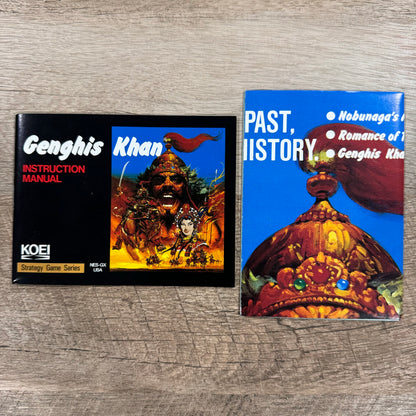 Genghis Khan (Nintendo NES, 1989) Beautifully CIB W/ Box, Manual, Cart & More!🔥