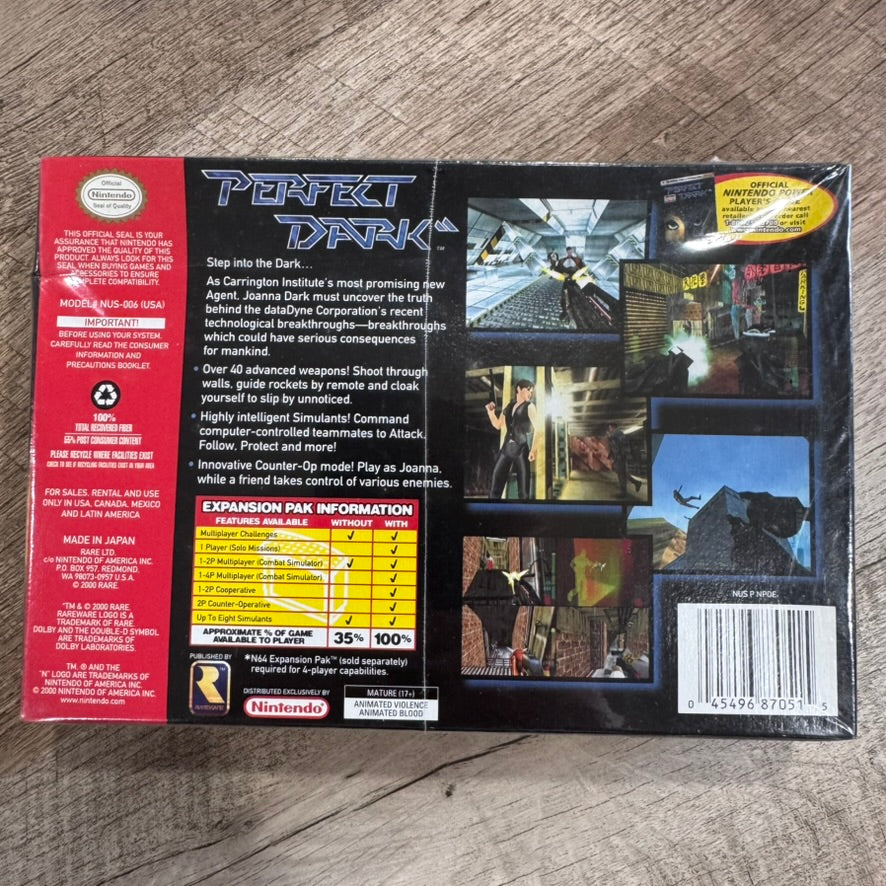 Perfect Dark (Nintendo 64, N64 2000) Brand New & Factory Sealed! VGC!