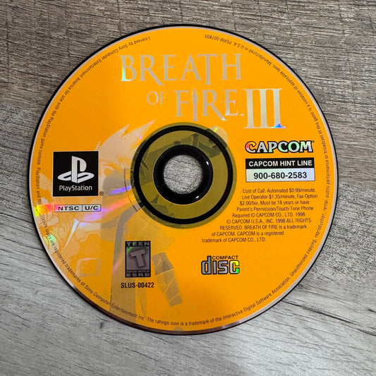 Breath of Fire III (Sony Playstation, PS1)