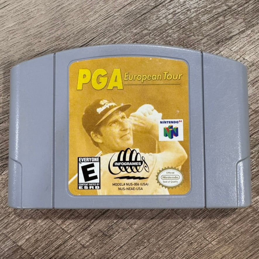 PGA European Tour (Nintendo 64, N64 2000) Clean Cart Only W/ Minty Pins!