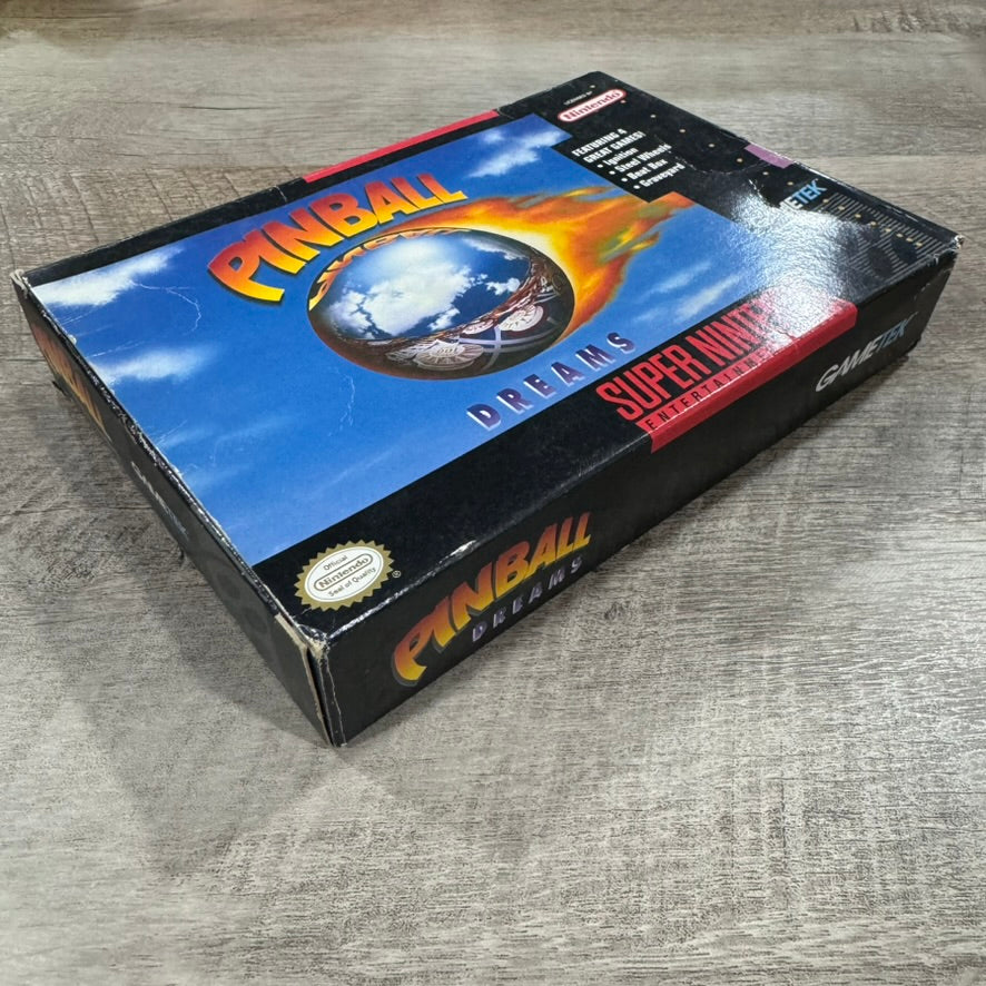 Pinball Dreams (Super Nintendo, SNES 1994) W/ Nice Box & Minty Poster!