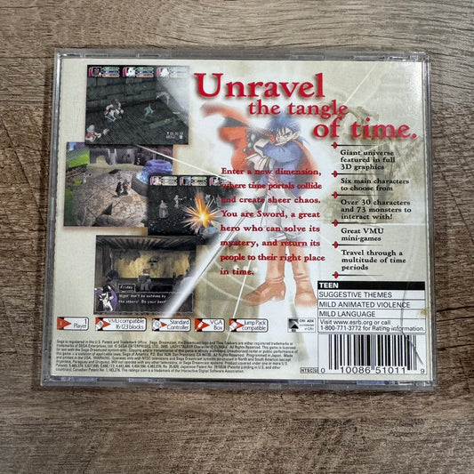Time Stalkers (Sega Dreamcast, 2000) CIB Complete W/ Manual & Near Mint Disc!