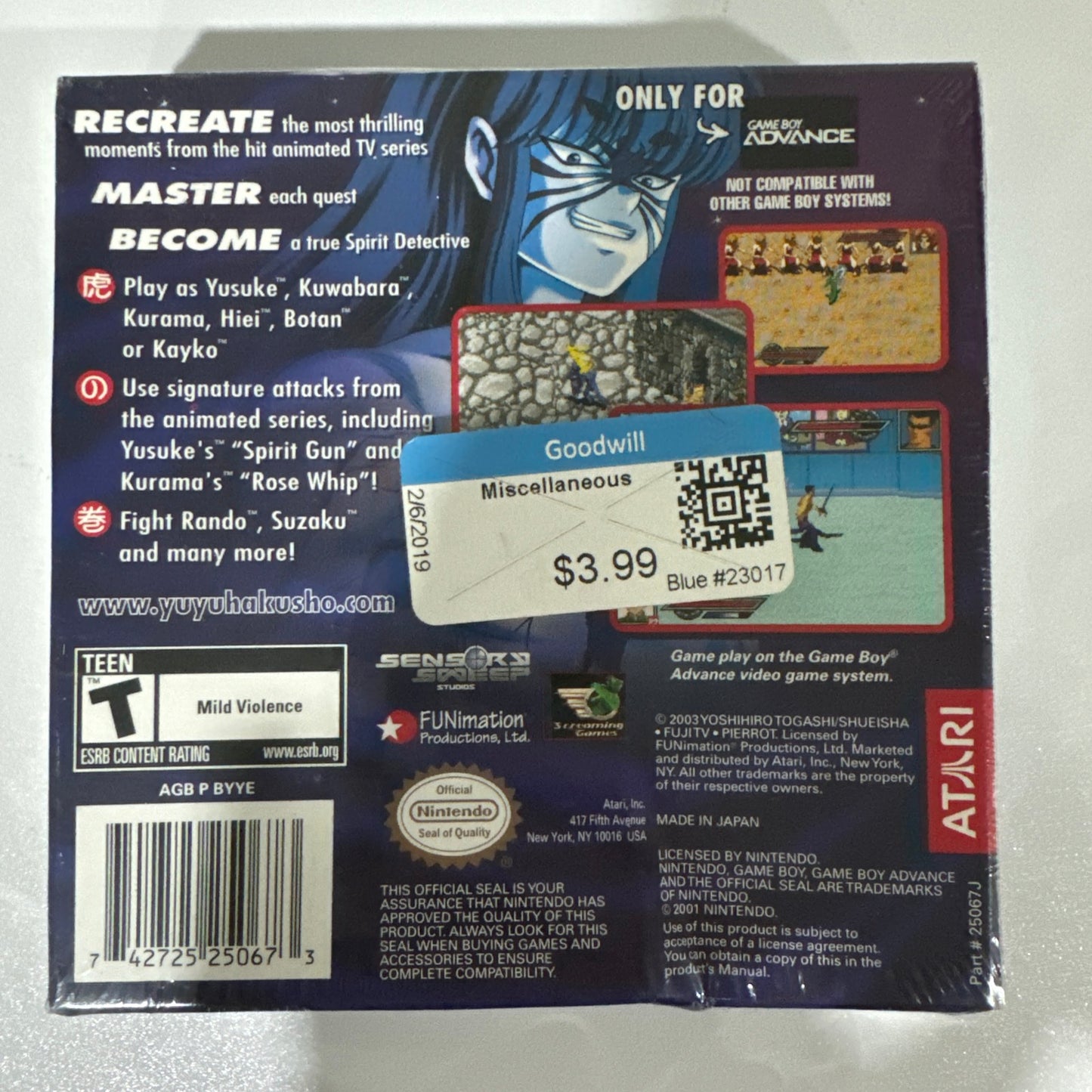 Yu Yu Hakusho Ghost Files: Spirit Detective (Nintendo Game Boy Advance) SEALED