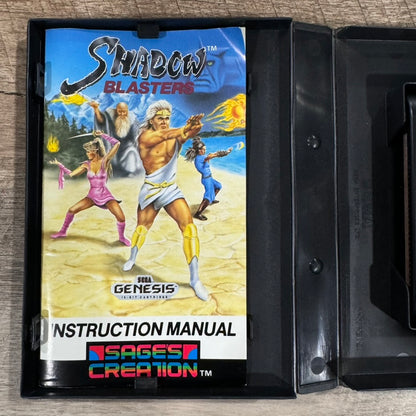 Shadow Blasters (Sega Genesis) CIB & VERY CLEAN W/ Manual, Case & Crispy Cart!