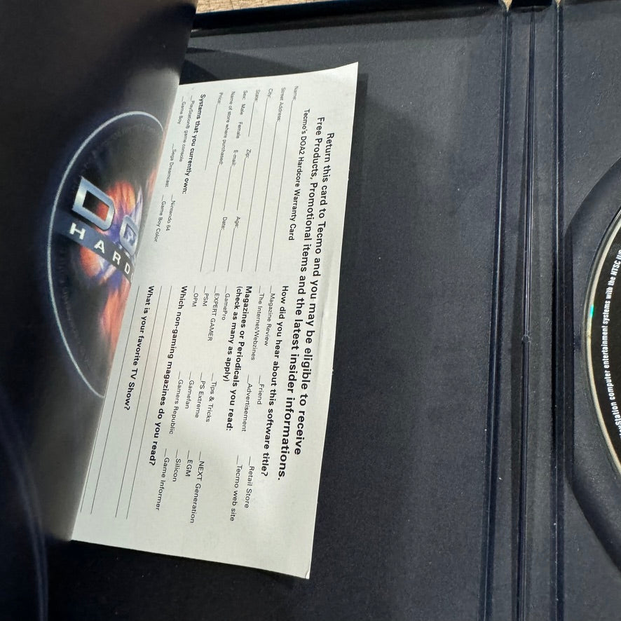 Dead or Alive 2 Hardcore (Sony PlayStation 2, PS2 2000)🔥CIB W/ Disc, Manual+🔥