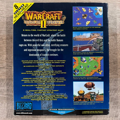 Warcraft II: Tides of Darkness BIG BOX (PC, 1995) CIB+ NEXT 350 LEVELS & Manual!