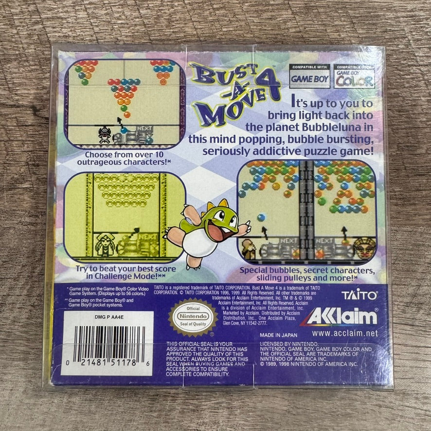 Bust-A-Move 4 (Nintendo Game Boy Color, GBC 1998) CIB W/ Manual & Nice Copy!