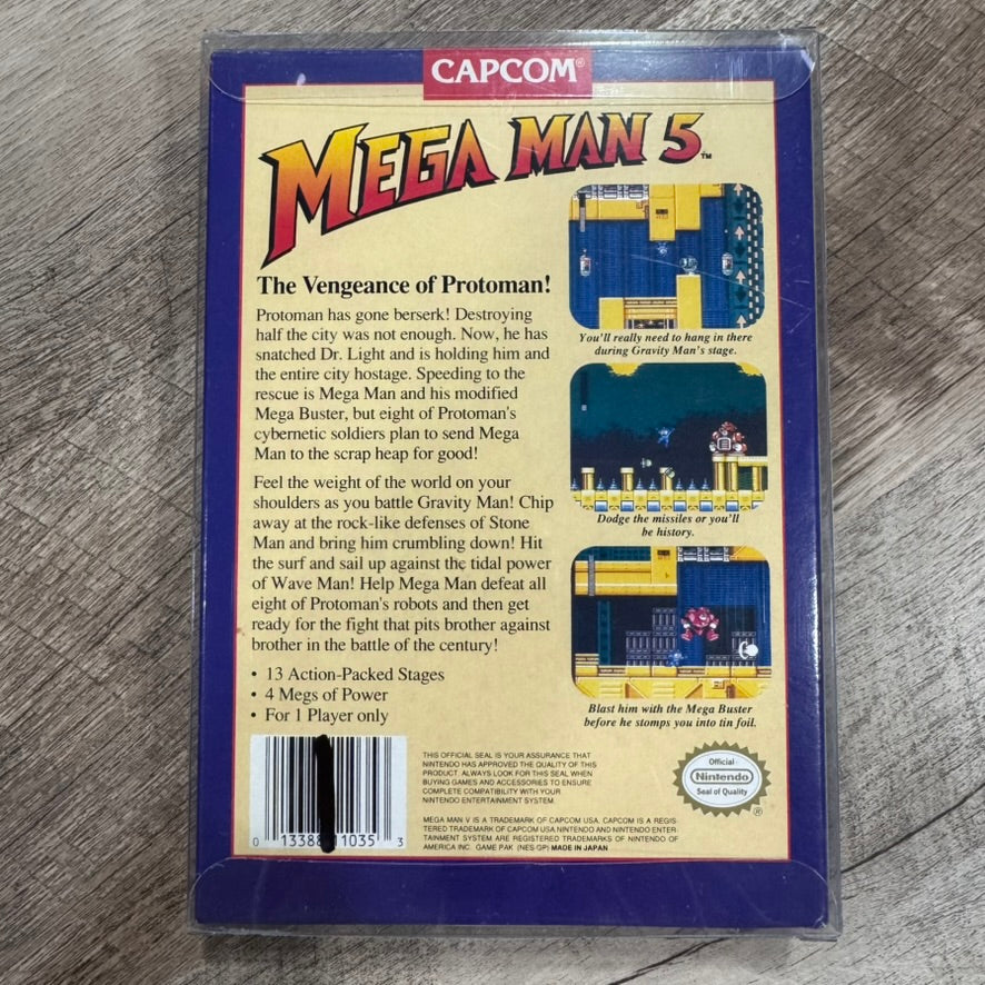 Mega Man 5 (Nintendo NES, 1992) Amazing Box, Manual & Foam ONLY! NO GAME!