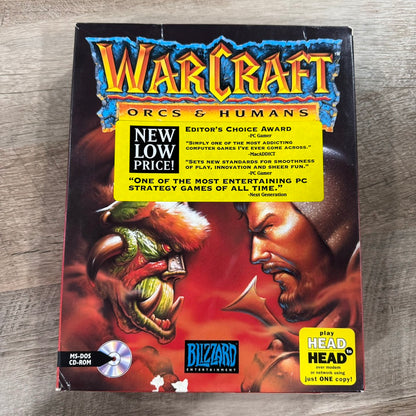 WarCraft: Orcs & Humans (Blizzard PC, 1996) CD-ROM BIG BOX 📦 PC Game