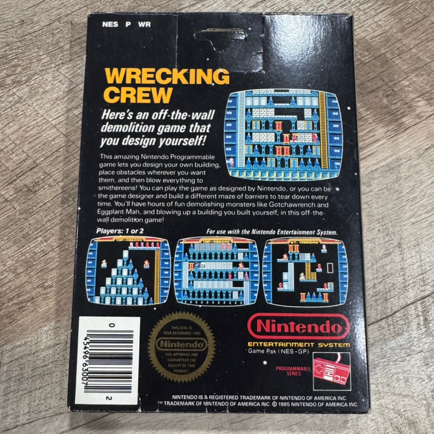 Wrecking Crew (Nintendo, NES 1985) BEAUTIFUL BOX ONLY! W/ Unpunched Hangtab!