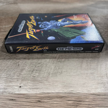 Target Earth (Sega Genesis, 1990) CIB W/ Manual & Hangtab Case Very Clean!