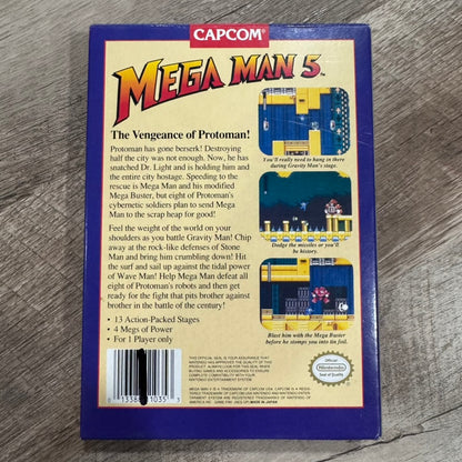 Mega Man 5 (Nintendo NES, 1992) Amazing Box, Manual & Foam ONLY! NO GAME!