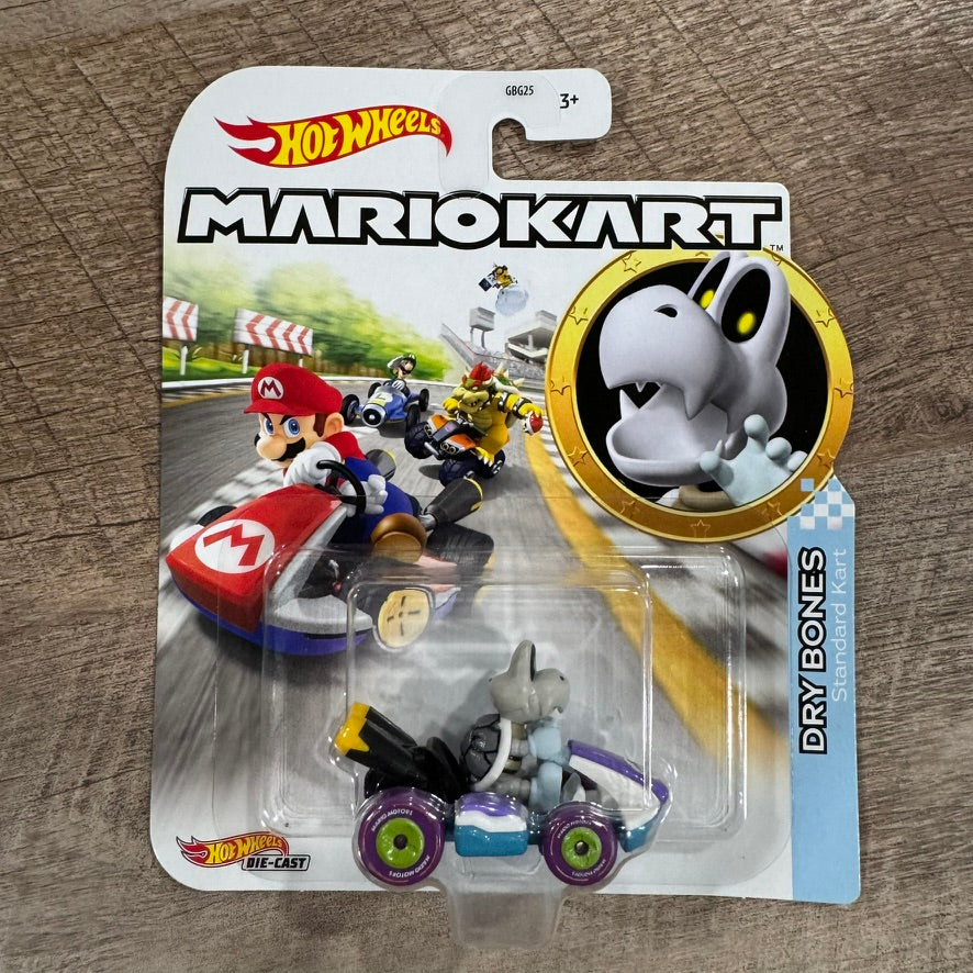Hot Wheels Super Mario Kart - Dry Bones Koopa w/ Standard Kart Single Pack!