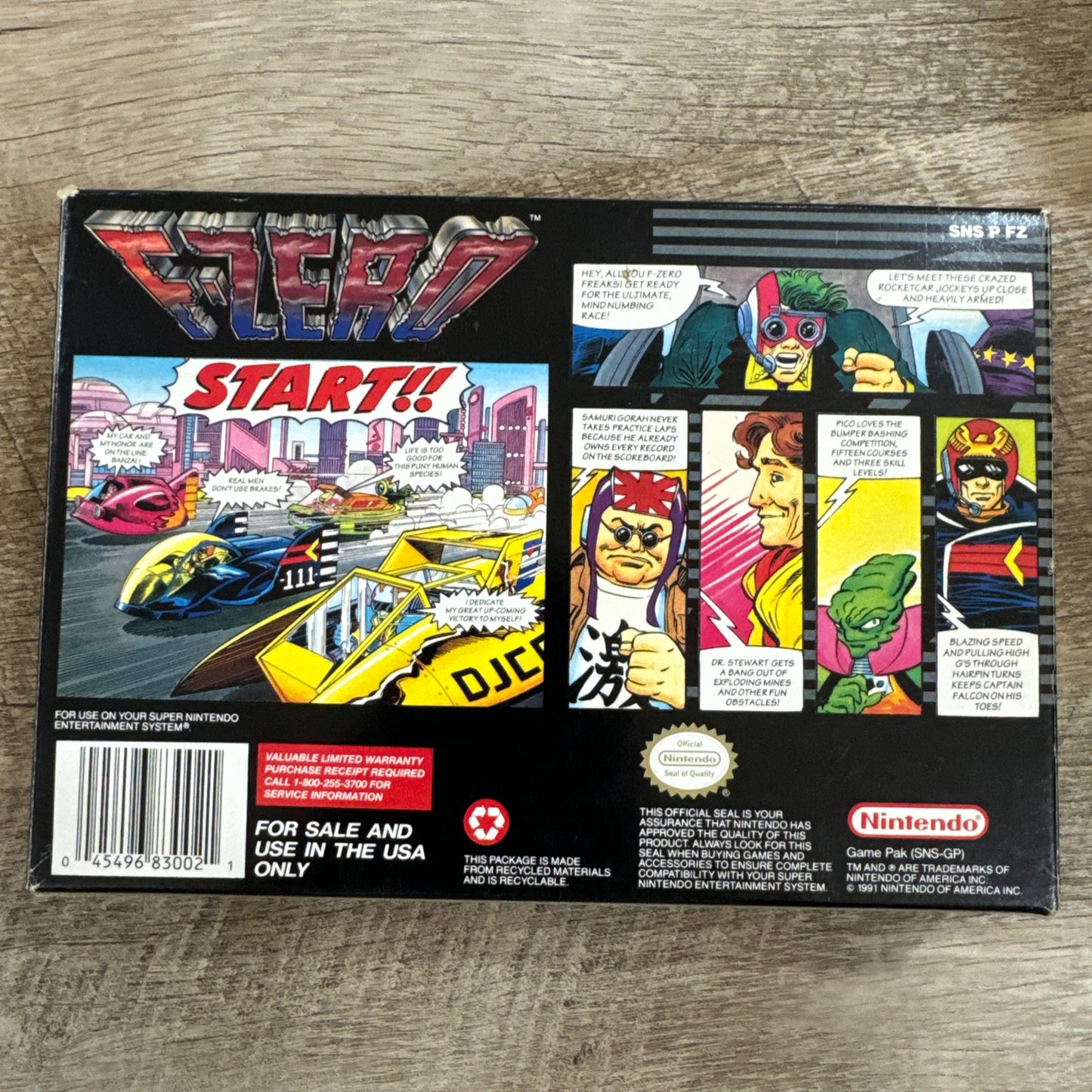 F-Zero (Super Nintendo SNES, 1991) CIB Complete Beautiful Copy & Authentic!