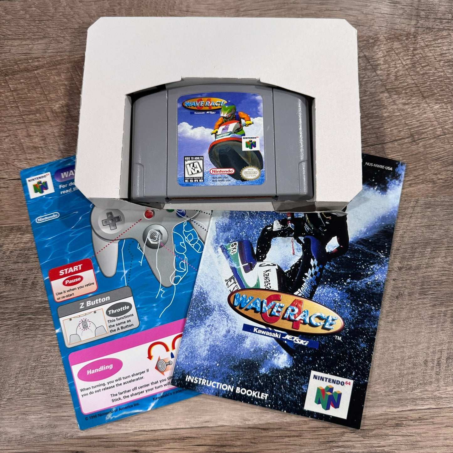 Wave Race 64 (Nintendo 64, N64 1996) CIB & Crispy Clean W/ Manual, Cont. Sheet++