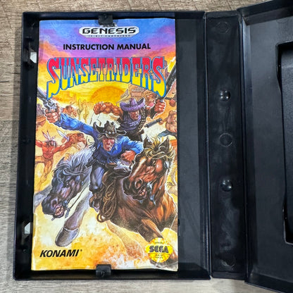 Sunset Riders (Sega Genesis, 1992) CLEAN & Complete W/ Manual, Art & Game Cart!