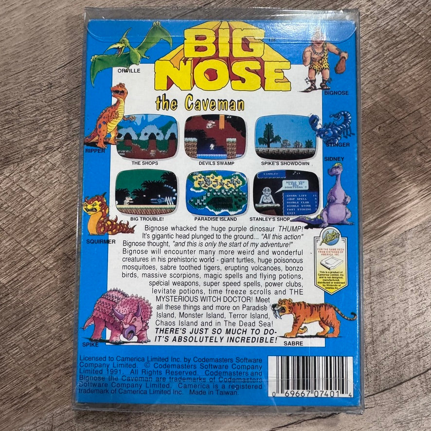 Big Nose The Caveman (Nintendo NES, 1991) CIB W/ Incredibly Box & Manual!