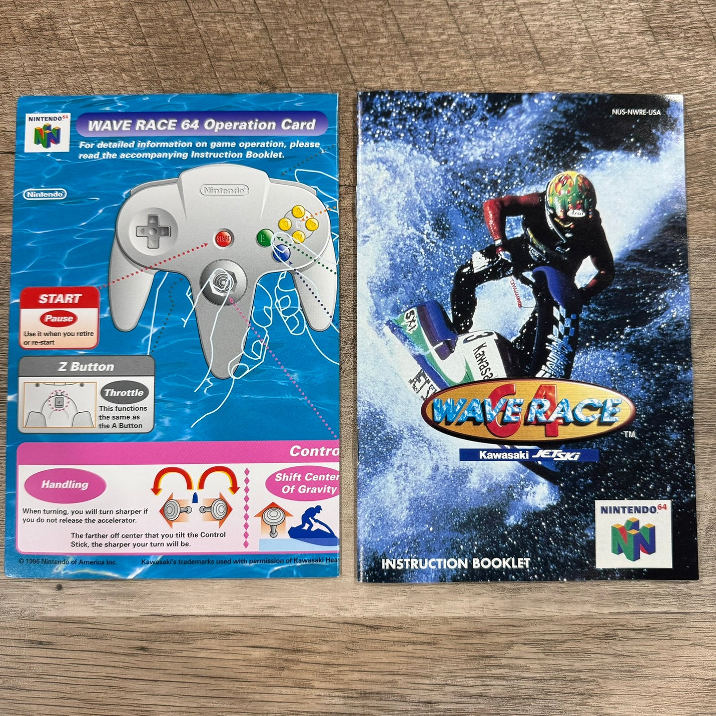 Wave Race 64 (Nintendo 64, N64 1996) CIB & Crispy Clean W/ Manual, Cont. Sheet++