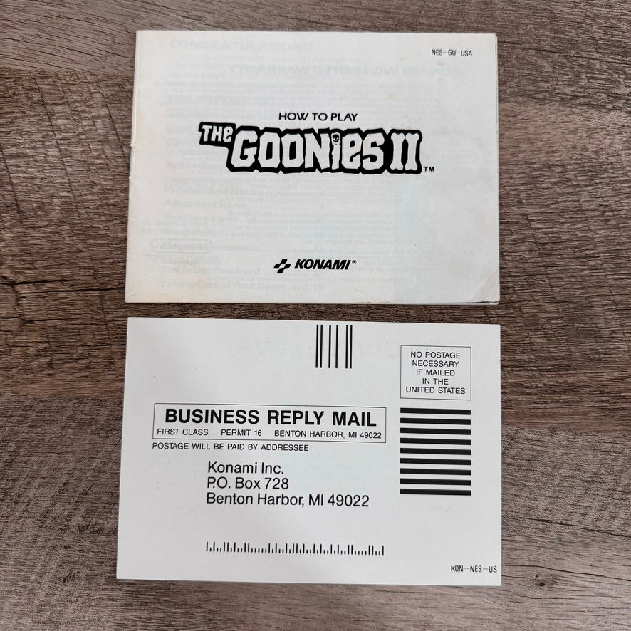 The Goonies II (Nintendo Entertainment System, NES 1987) CIB W/ Reg. Card! CLEAN