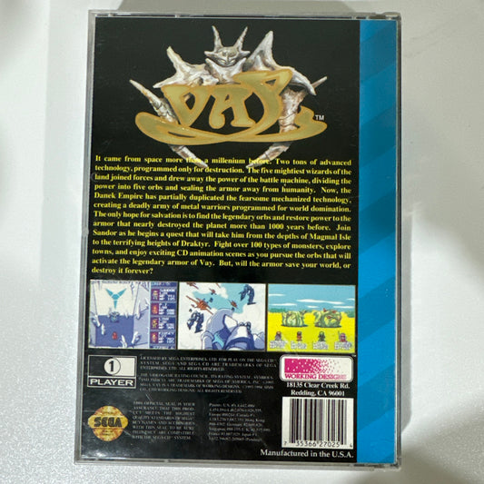 Vay (Sega CD, 1993) CIB W/ CLEAN Map, Manual & Disc! 🗺️ Great Condition!🔥