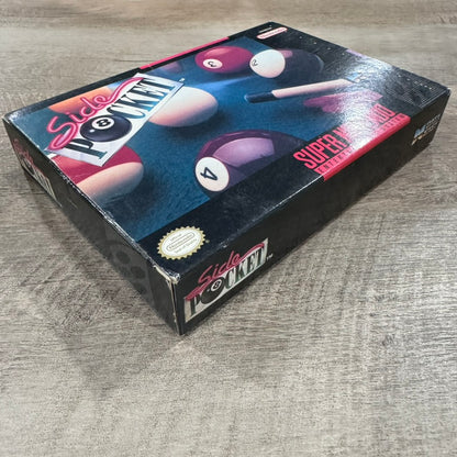 Side Pocket (Super Nintendo, SNES 1994) Complete W/ Beautiful Box & Poster!