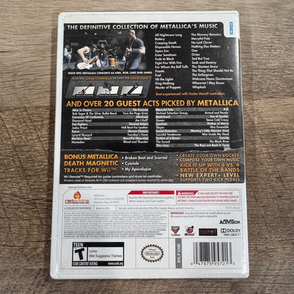 Guitar Hero: Metallica (Nintendo Wii, 2007) CIB W/ Minty Disc & Crispy Manual!