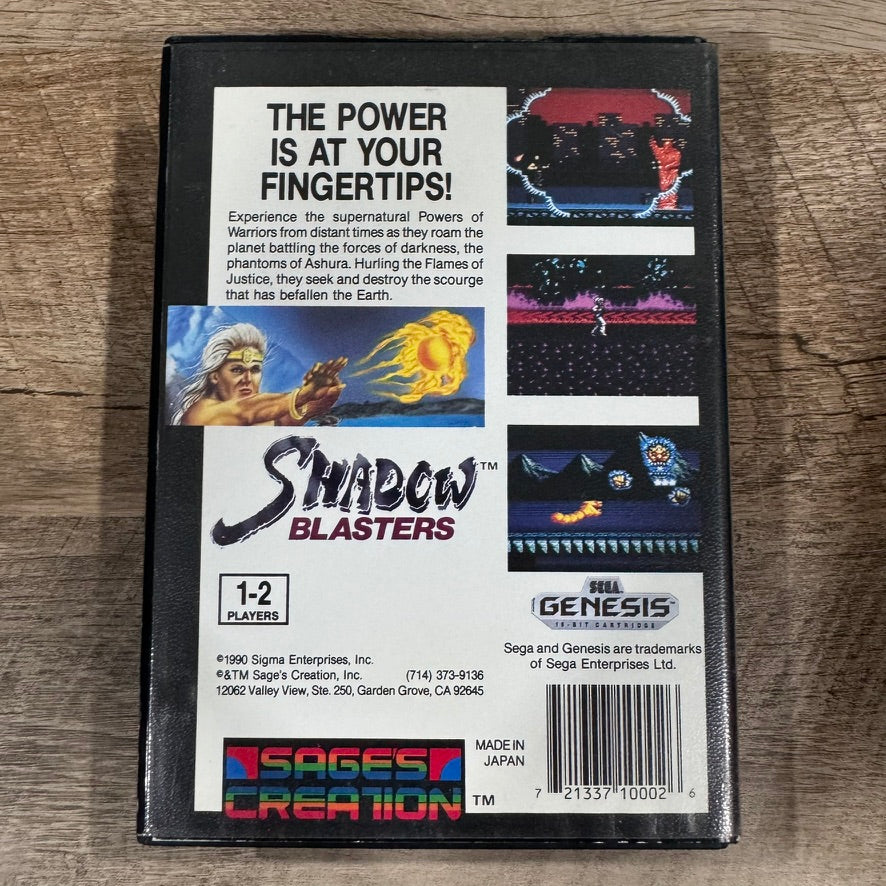 Shadow Blasters (Sega Genesis) CIB & VERY CLEAN W/ Manual, Case & Crispy Cart!