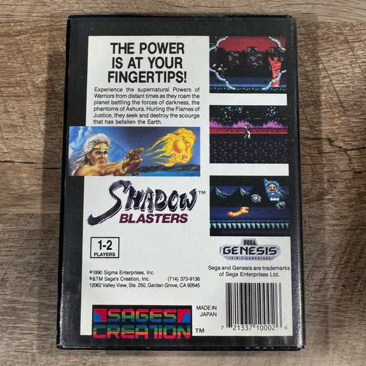 Shadow Blasters (Sega Genesis) CIB & VERY CLEAN W/ Manual, Case & Crispy Cart!