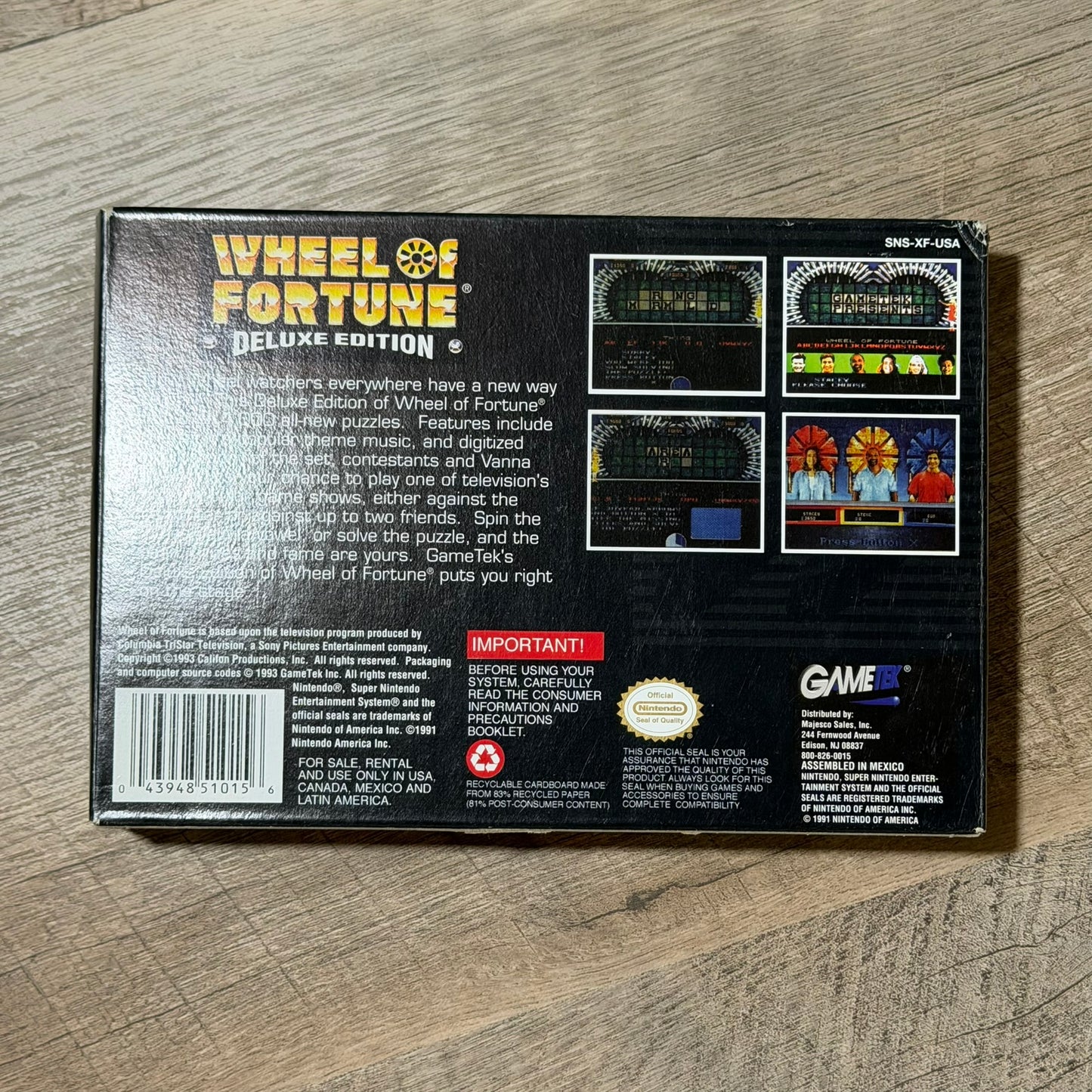Wheel of Fortune Deluxe Edition (Super Nintendo, SNES)