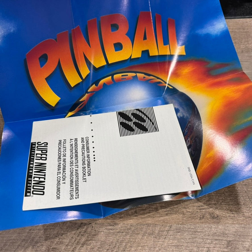 Pinball Dreams (Super Nintendo, SNES 1994) W/ Nice Box & Minty Poster!
