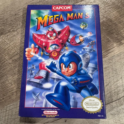 Mega Man 5 (Nintendo NES, 1992) Amazing Box, Manual & Foam ONLY! NO GAME!