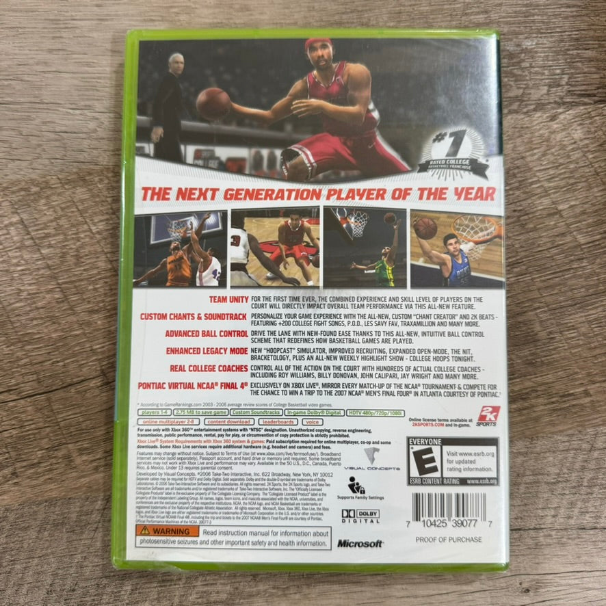 2K Sports College Hoops NCAA 2K7 (Microsoft Xbox 360, 2006) Brand New & Sealed!